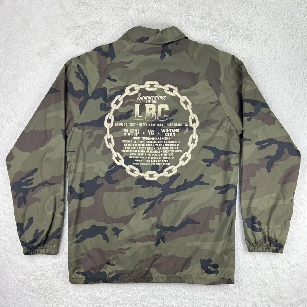 Music Festival Camo Jacket Men's LARGE Summertime In The LBC 2017 Wu-Tang 50